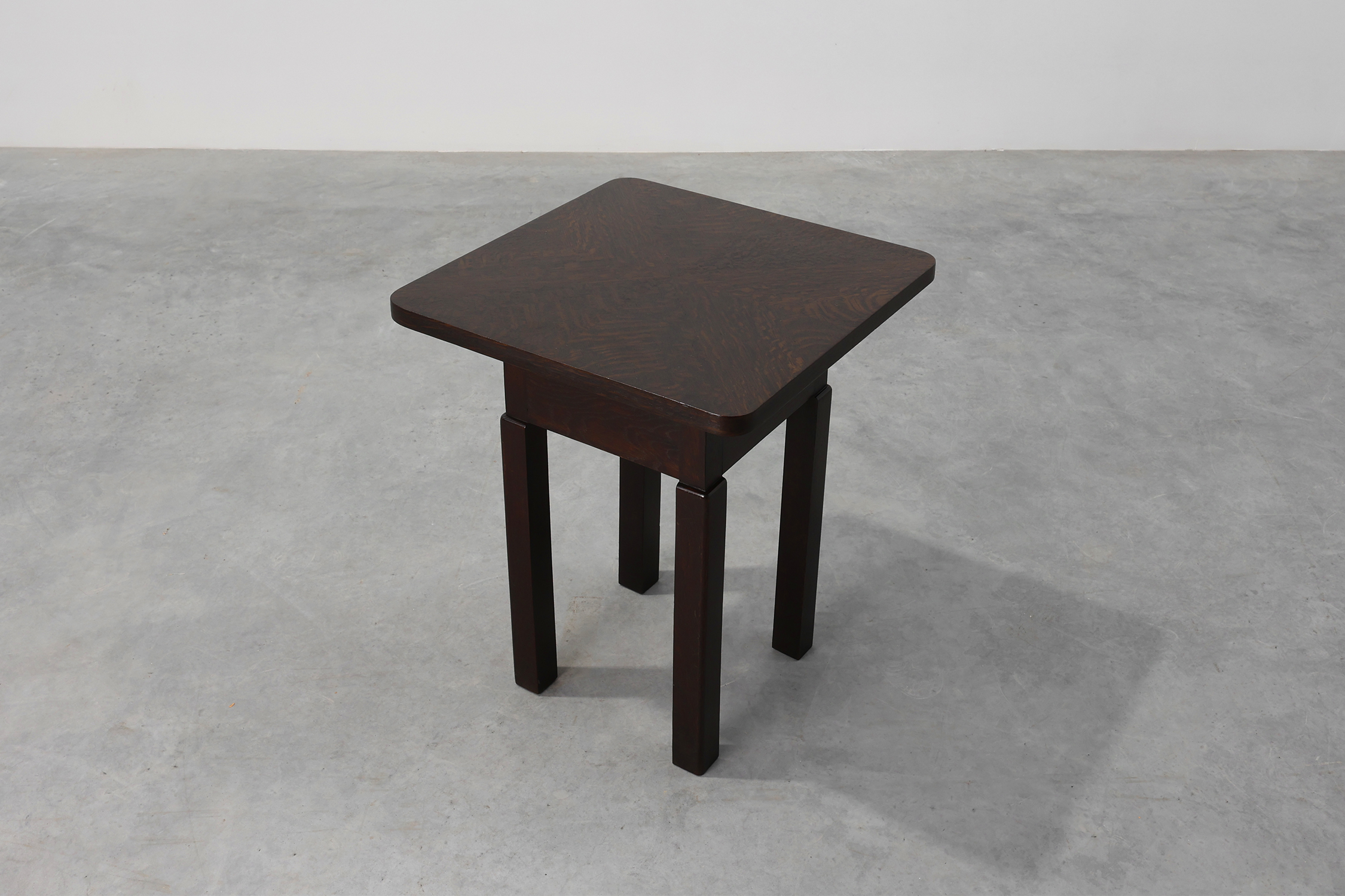 Art Deco square Oak Side Table, France, circa 1920thumbnail